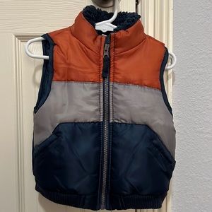 Boy Little Lad Sherpa Collar Puffer Vest 2T
